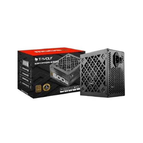T-Wolf Krypton-K600 ATX Power Supply — 600W, 80 Plus Bronze