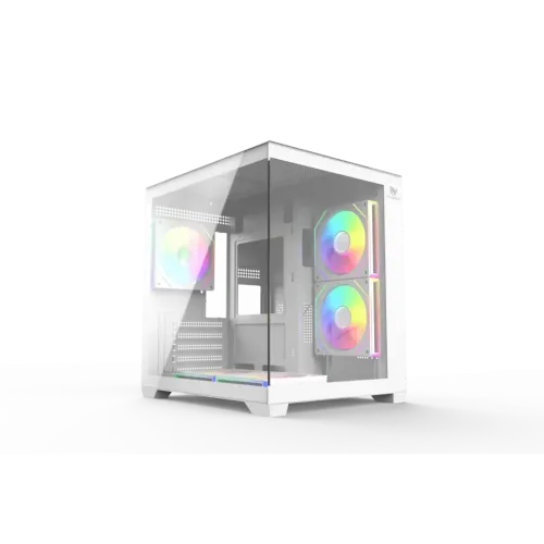 T-Wolf Mystery Box NV X5 Infinity M-ATX Mid-Tower Gaming Casing — ARGB, White