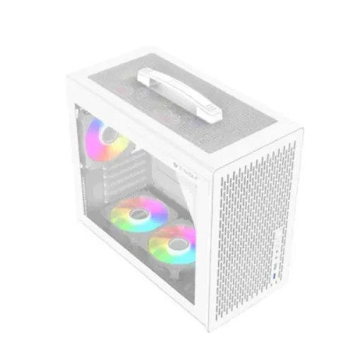 T-Wolf XPLENDER X5 BH Portable Casing — ARGB, M-ATX, White