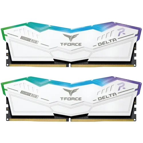 TEAM Delta RGB Gaming Desktop Memory — 48GB (24x2), DDR5, 7600MHz, White