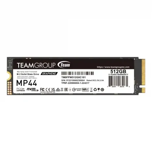 Team MP44 NVMe SSD — 512GB, M.2 PCIe Gen4
