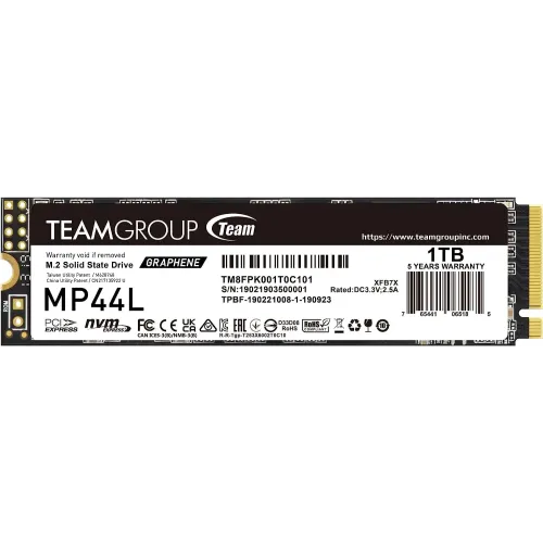 Team MP44L M.2 NVMe SSD — 1TB, PCIe Gen4
