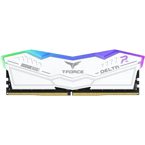 TEAM T-FORCE DELTA RGB Gaming RAM — White, 16GB, 6000MHz DDR5