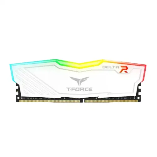 TEAM T-FORCE DELTA Desktop Gaming Memory — 8GB DDR4 3200MHz, RGB, White
