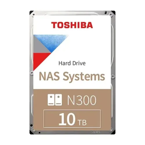 Toshiba N300 NAS Hard Drive — 10TB, 3.5 Inch, SATA 7200RPM