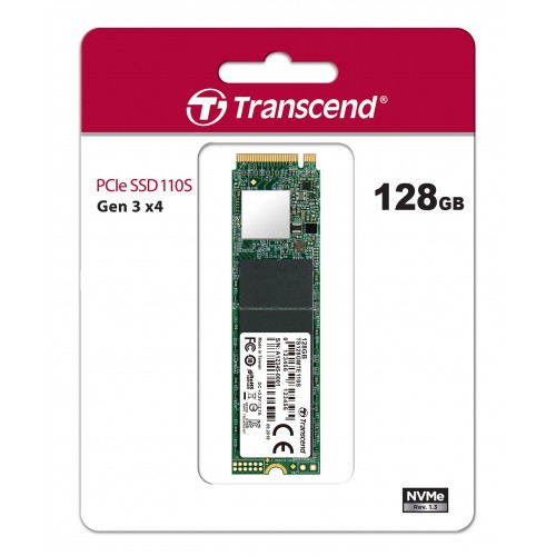 Transcend 110S SSD Drive — 128GB, M.2 2280 (M-Key), PCIe Gen3x4