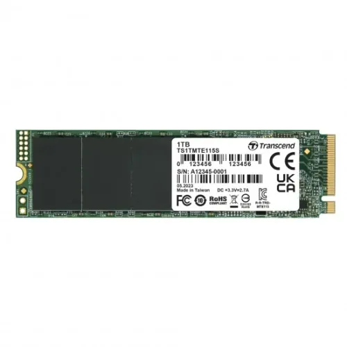 Transcend 115S NVMe SSD — 1TB, M.2 PCIe Gen3 x4 (M-Key)