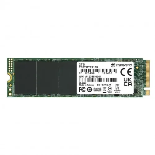 Transcend 115S 2TB NVMe SSD — M.2 PCIe Gen3 x4, M-Key