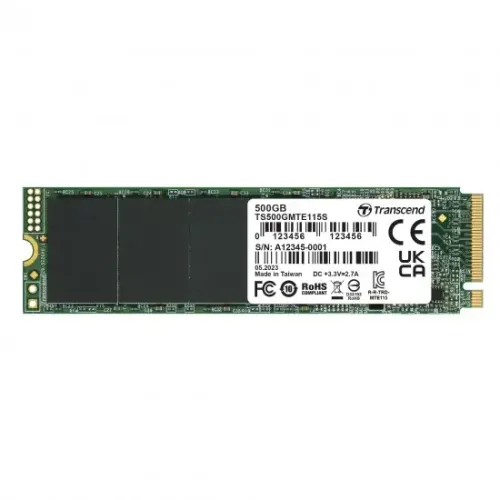 Transcend 115S SSD — 500GB, M.2 PCIe Gen3 x4 NVMe (M-Key)