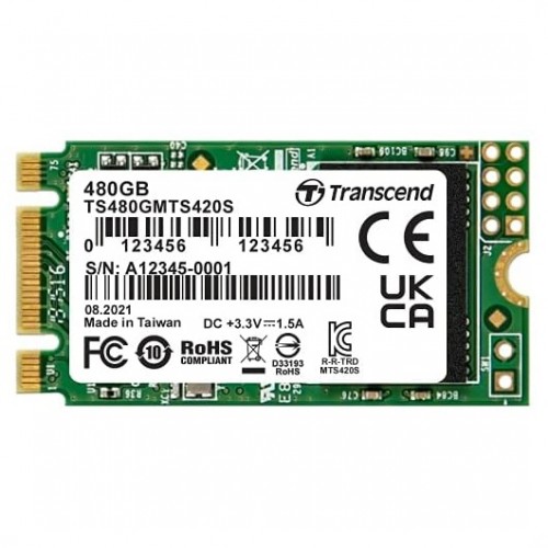 Transcend 420S SSD — 480GB, M.2 2242, SATA III