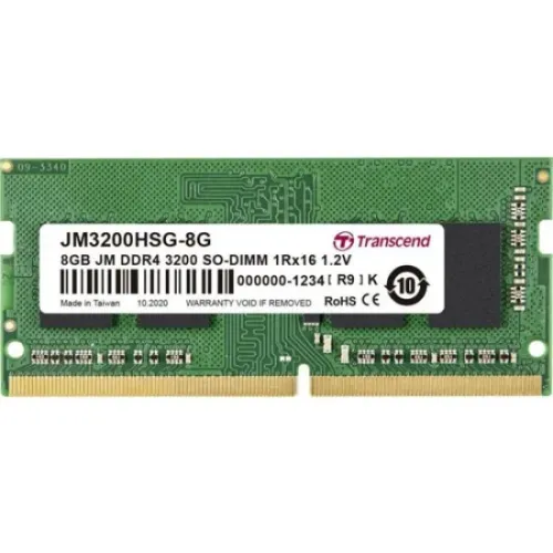 Transcend JetRAM Laptop Memory — 8GB, DDR4 3200MHz, SO-DIMM