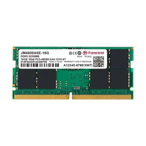 Transcend JetRAM Laptop Memory — SO-DIMM, 16GB DDR5 4800MHz