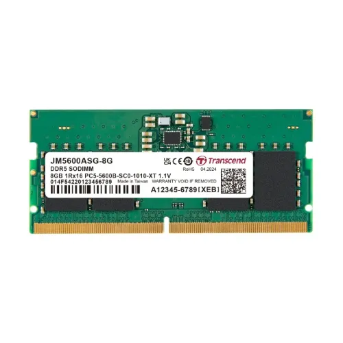 Transcend JetRAM Laptop RAM — 8GB DDR5 5600MHz, SO-DIMM