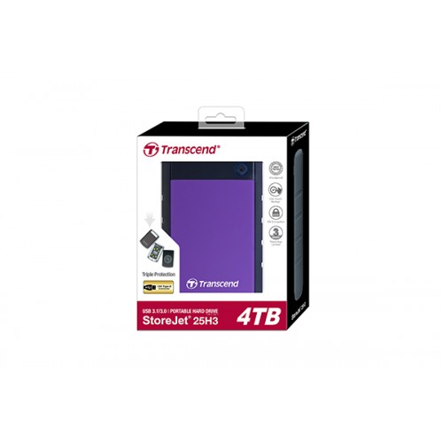Transcend StoreJet 25H3 4TB External 2.5" Portable Hard Disk — USB 3.1