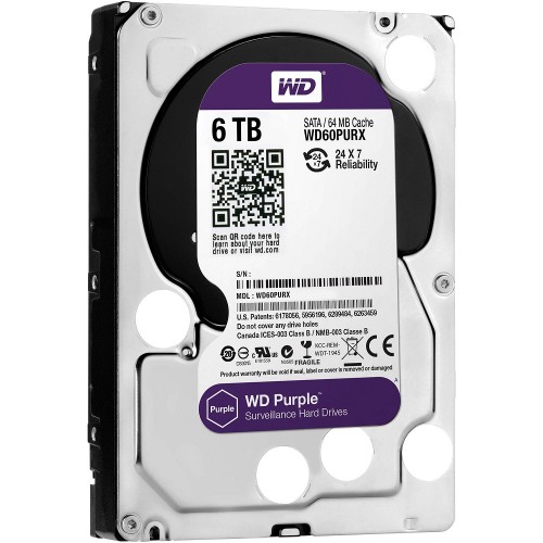 Western Digital Purple Surveillance Hard Drive — 6TB, 3.5"