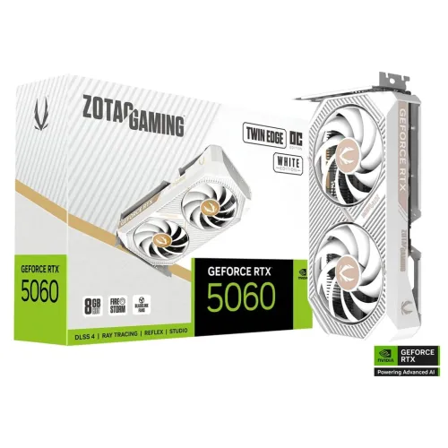 ZOTAC GAMING GeForce RTX 5060 Twin Edge OC White Edition Graphics Card — 8GB GDDR7