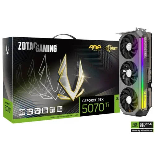 ZOTAC GAMING AMP Extreme INFINITY GeForce RTX 5070 Ti Graphics Card — 16GB GDDR7