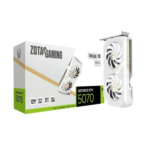 ZOTAC GAMING GeForce RTX 5070 Twin Edge OC Graphics Card — 12GB GDDR7, White