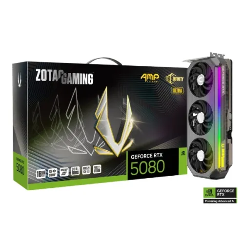 ZOTAC GAMING GeForce RTX 5080 AMP Extreme INFINITY ULTRA Graphics Card — 16GB GDDR7