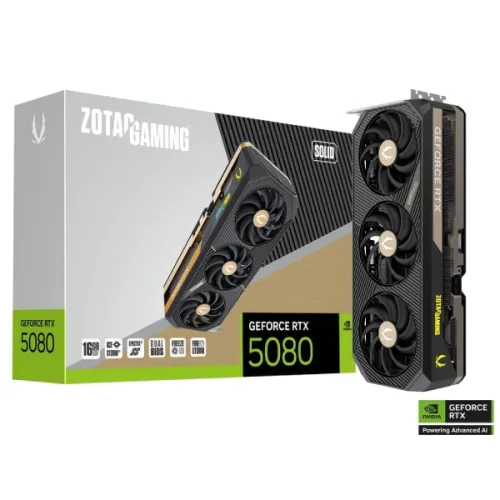 ZOTAC GAMING GeForce RTX 5080 SOLID Graphics Card — 16GB GDDR7