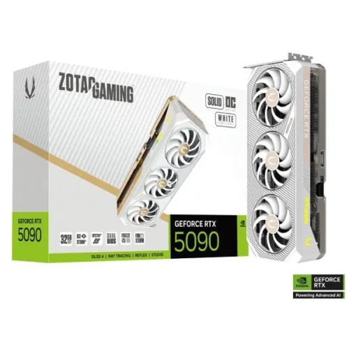 ZOTAC GAMING GeForce RTX 5090 SOLID OC White Edition Graphics Card — 32GB GDDR7