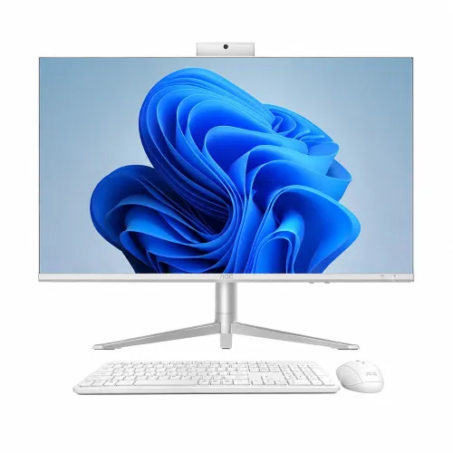 AOC Noble A99 White All-in-One PC with Webcam & Battery — Core i7, 13th Gen, 27" FHD