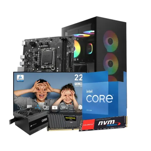 Intel Core i5 13400 Budget Desktop PC with Monitor — 13th Gen