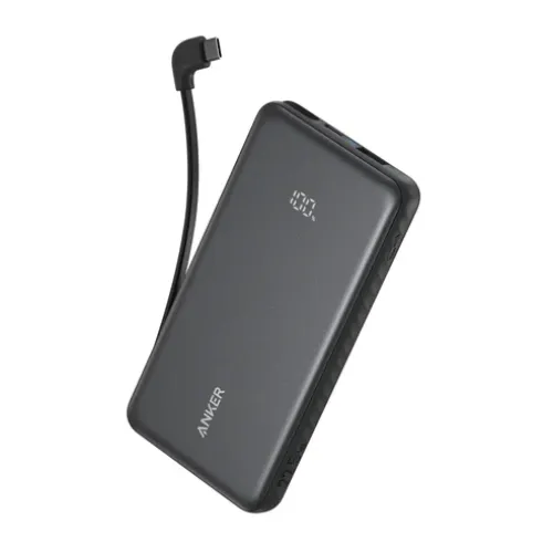 Anker Zolo Power Bank — 10000mAh, 22.5W, Built-in Type-C Cable