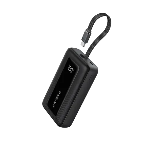 Anker Zolo Power Bank — 10000mAh, 30W, Built-in Type-C Cable