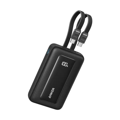Anker Zolo Power Bank — 10000mAh, 35W, Built-in Dual Type-C Cable