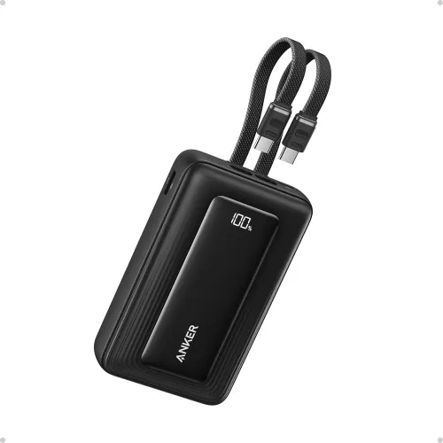 Anker Zolo Power Bank — 20000mAh, 45W, Dual Built-in Type-C Cable