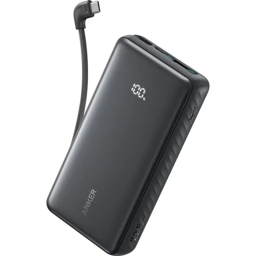 Anker Zolo Power Bank — 20000mAh, 22.5W, Built-in Type-C Cable