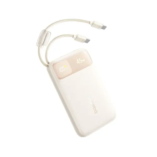 Baseus Enerfill FC11 Power Bank — 10000mAh, 45W Fast Charging, Built-in Cable