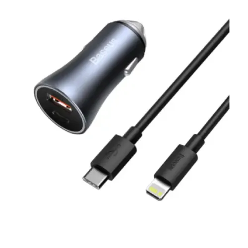 Baseus TZCCJD-B0G Mini Car Charger — 40W, Dual USB Port