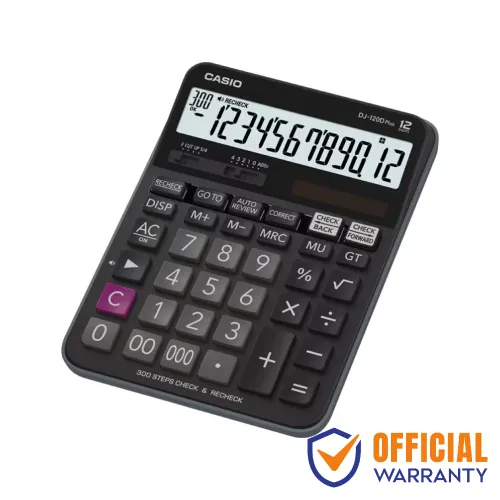Casio DJ-120D Plus Basic Calculator — Check & Recheck