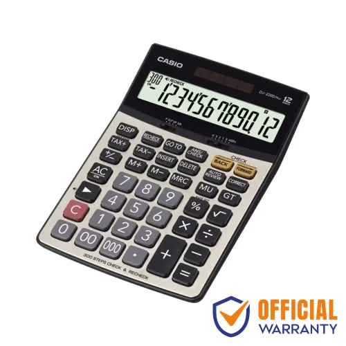 Casio DJ-220D Plus Basic Calculator — Check & Recheck