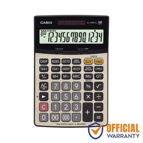Casio DJ-240D Plus Basic Calculator — Check & Recheck