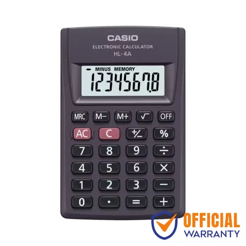 Casio HL-4A Basic Calculator — Portable