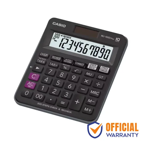Casio MJ-100D Plus Basic Calculator — Check & Recheck