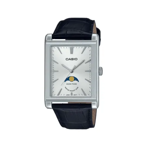 Casio MTP-M105L-7AVDF Analog Watch — Moon Phase, Leather Belt