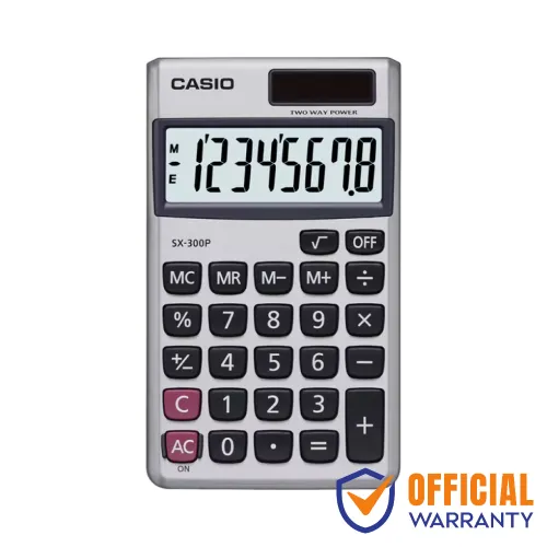 Casio SX-300P-W Basic Calculator — Portable
