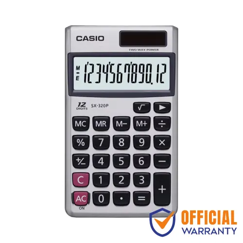 Casio SX-320P-W Calculator — Portable, Basic