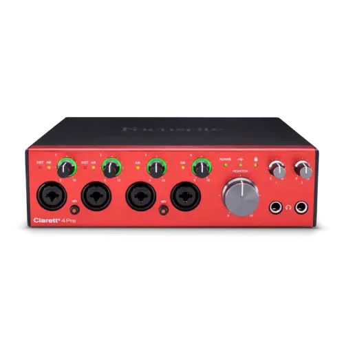 Focusrite Clarett+ 4Pre Audio Interface — 18x8, Type-C