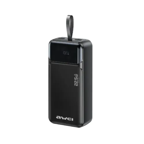 Awei PA-104 Power Bank with Built-in Cable — 30000mAh, 22.5W