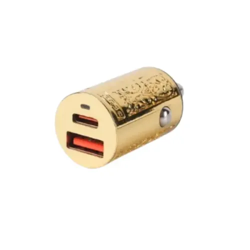 Hoco DZ22 Mini Car Charger — 30W, Metal Dual Port