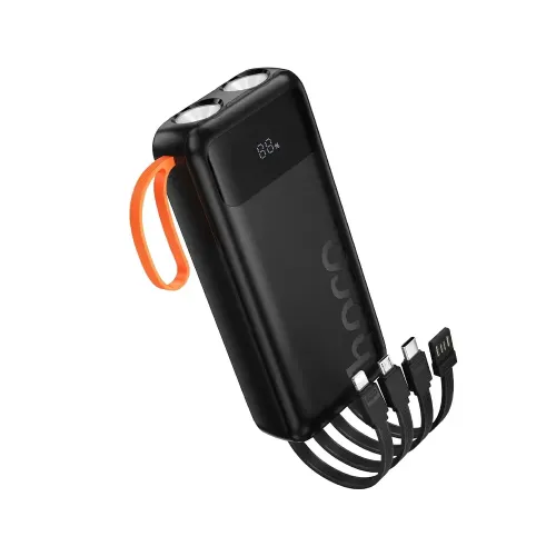 Hoco J151A Spirit Power Bank with Built-in Cables & Flashlight — 20000mAh, 10W