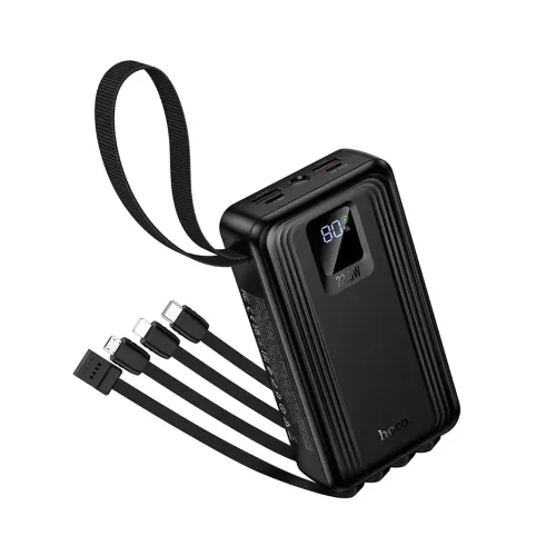 Hoco J173 Jingyao Power Bank — 20000mAh, 22.5W Fast Charging, Built-in Cables & Light