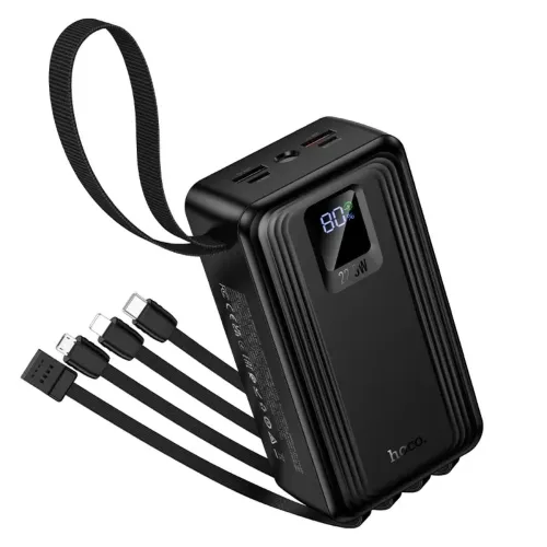 Hoco J173A Jingyao Power Bank — 30000mAh, 22.5W, Fast Charging, With Built-in Cables & Light