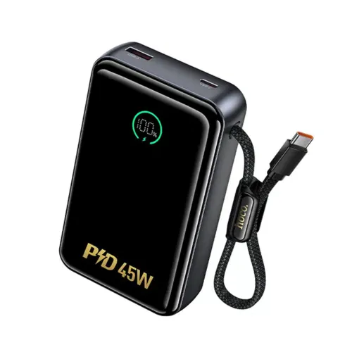Hoco Q54 Shine Power Bank — 20000mAh, PD45W, Built-in Cable