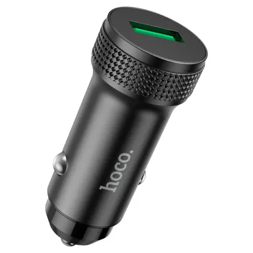 Hoco Z49A Level Car Charger — Single Port, 18W, With Type-C Cable